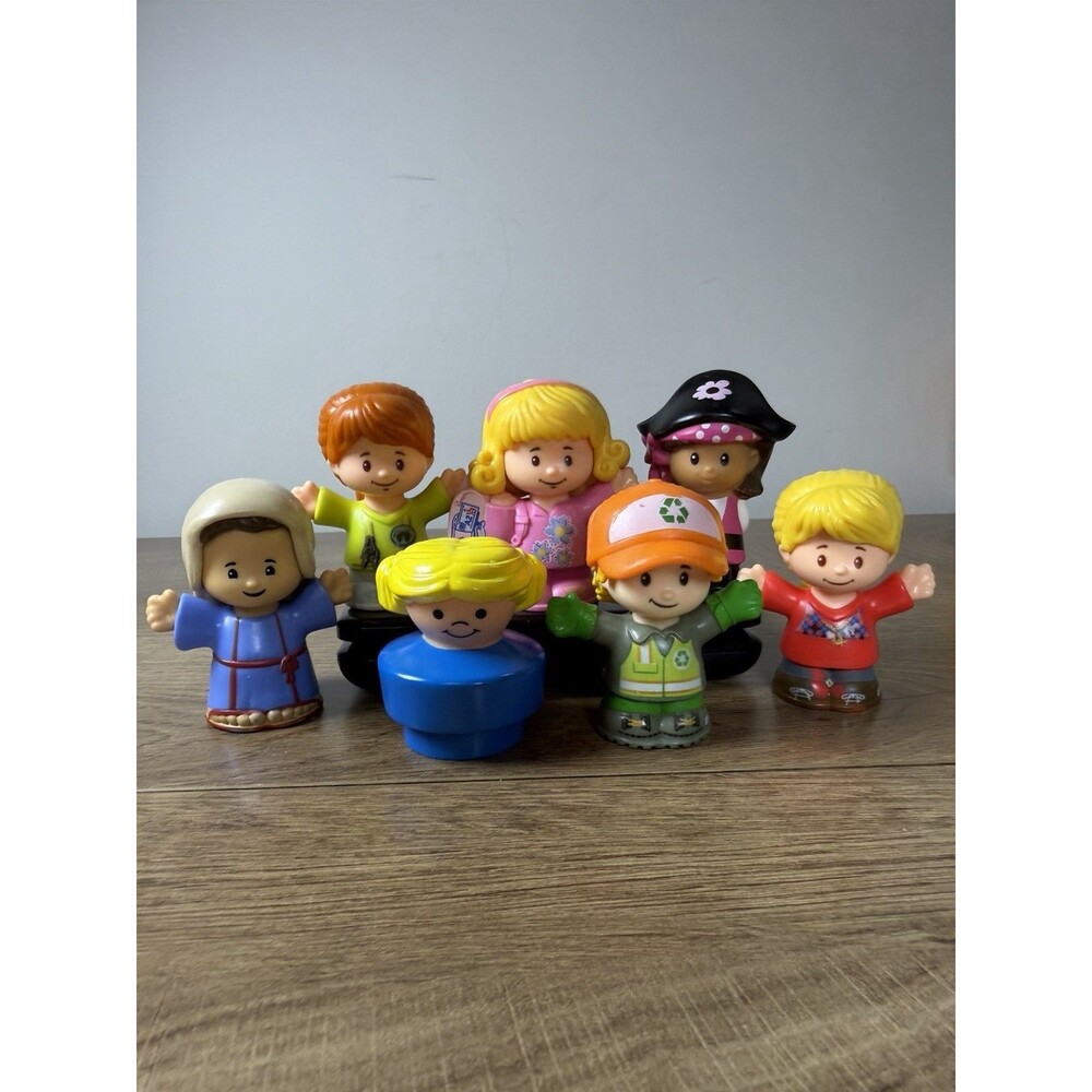 Fisher Price Little People 7 Piece Figure Lot Chunky Girl Mother Mary Pirate